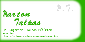 marton talpas business card